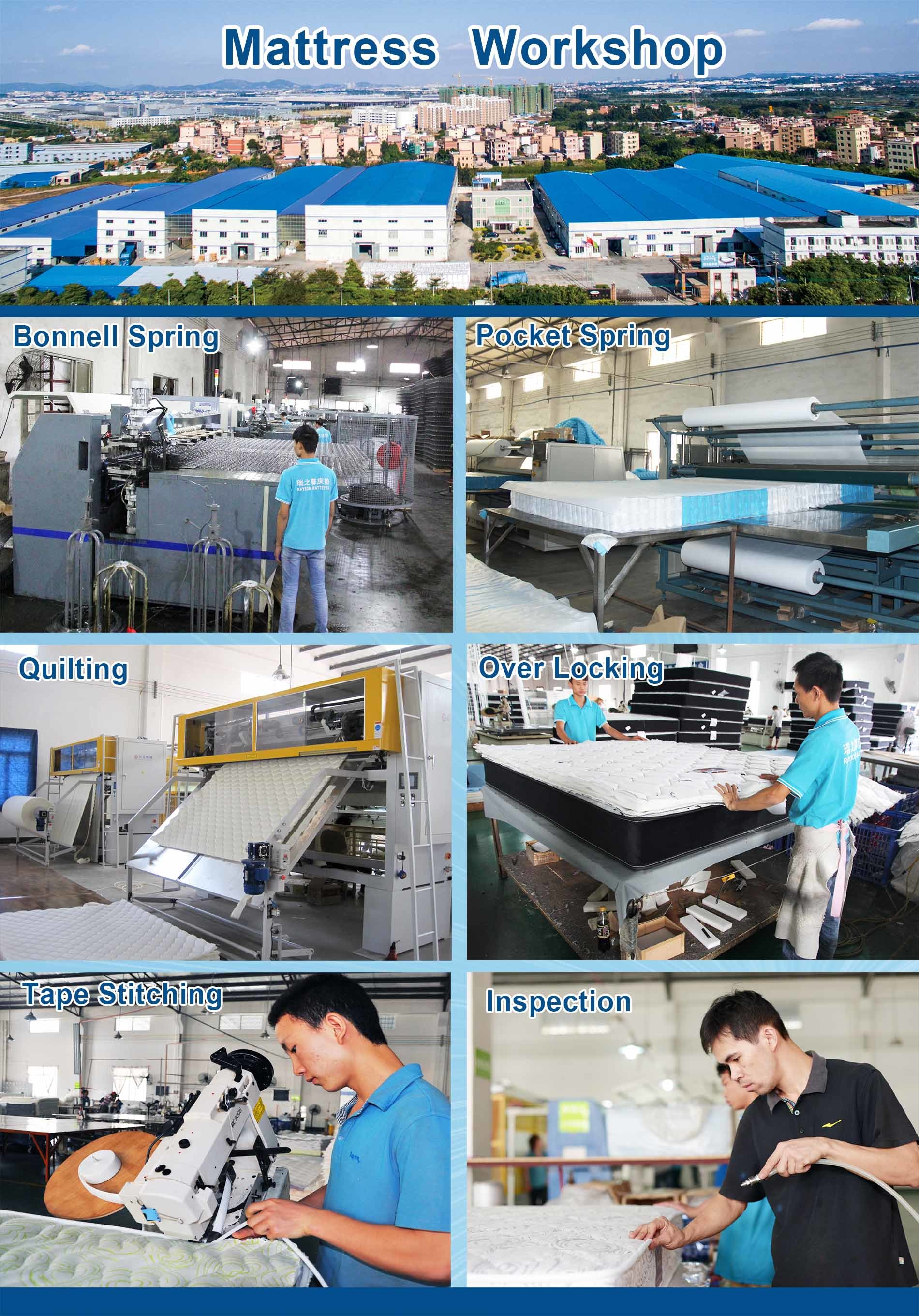 Customized queen size hotel spring mattress manufacturers euro top