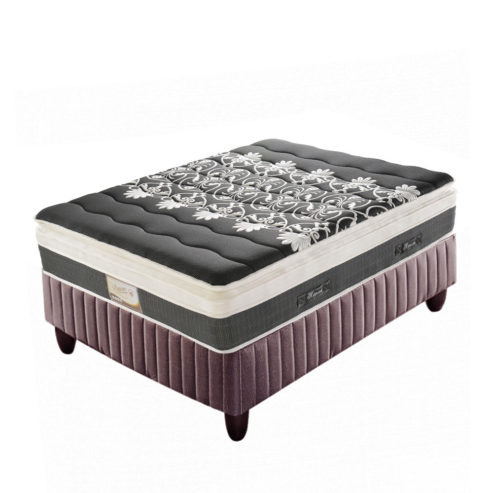 king size memory sprung 25D foam pillow top pocket spring mattress for hotel