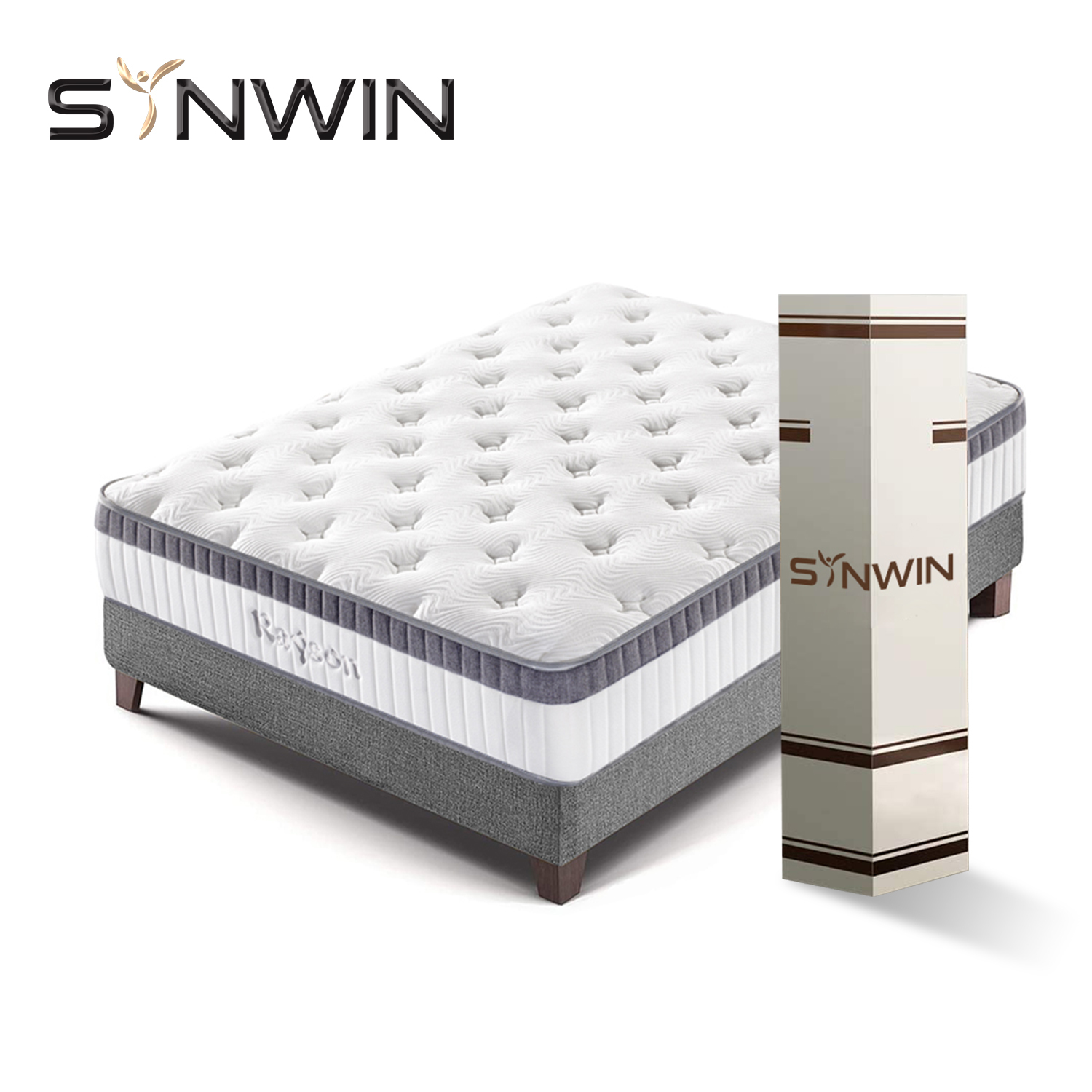 25cm Roll up packing euro top bed pocket spring mattress in box