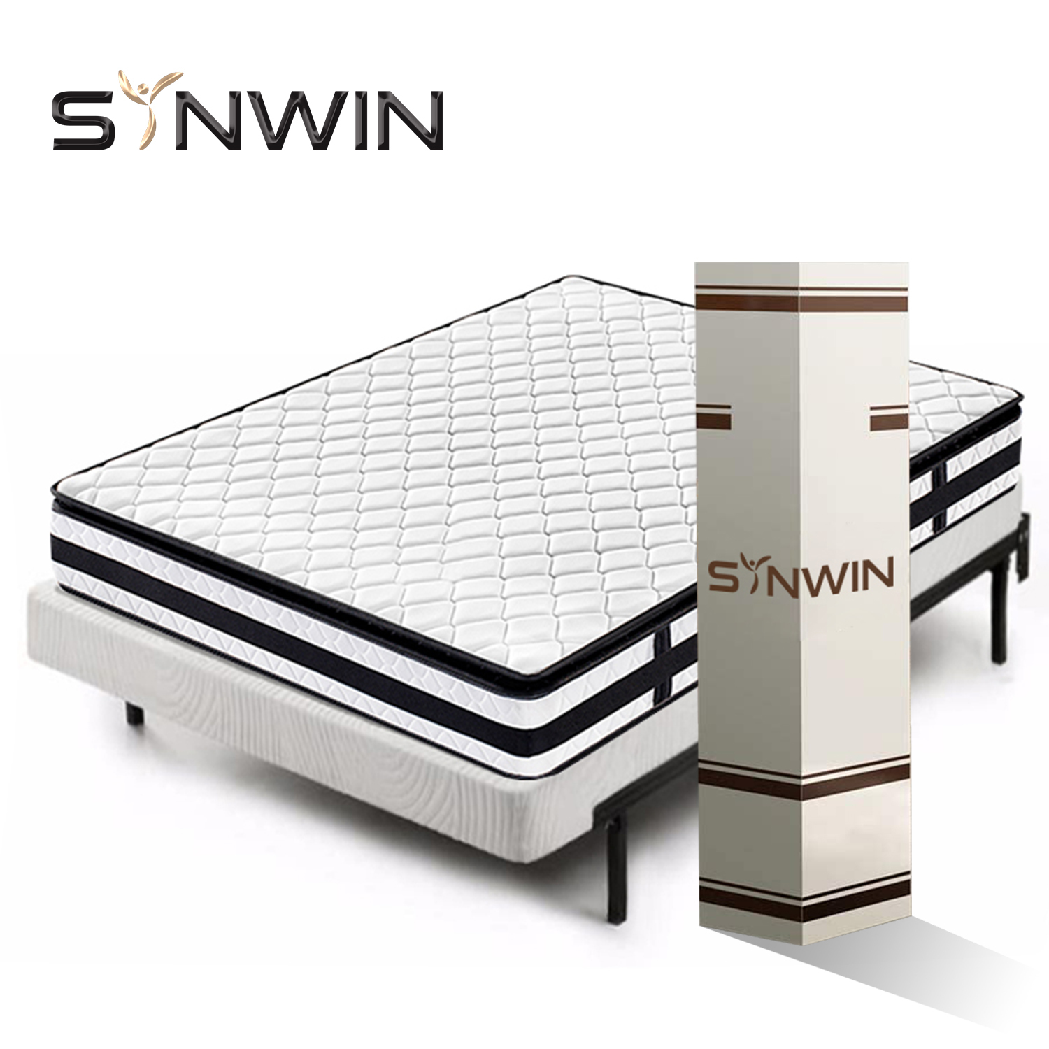Medium firm colchones queen pillow top sleepwell orthopedic mattress